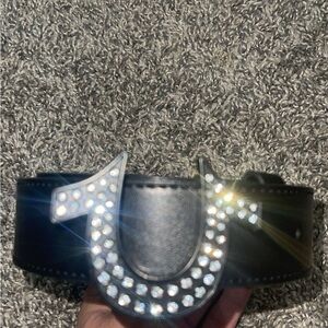 True Religion Black Belt with Silver Accents